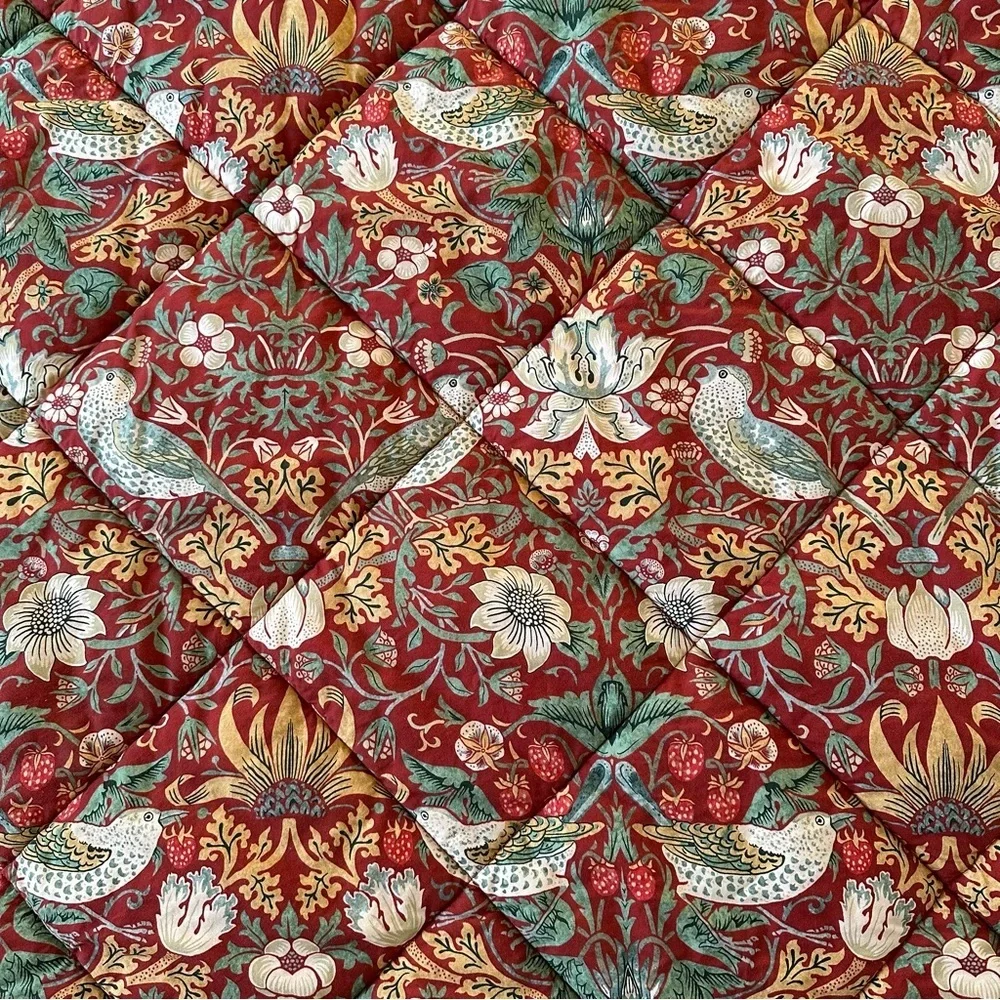 William Sonoma William Morris Queen Comforter Strawberry Thief Print Pillow Sham